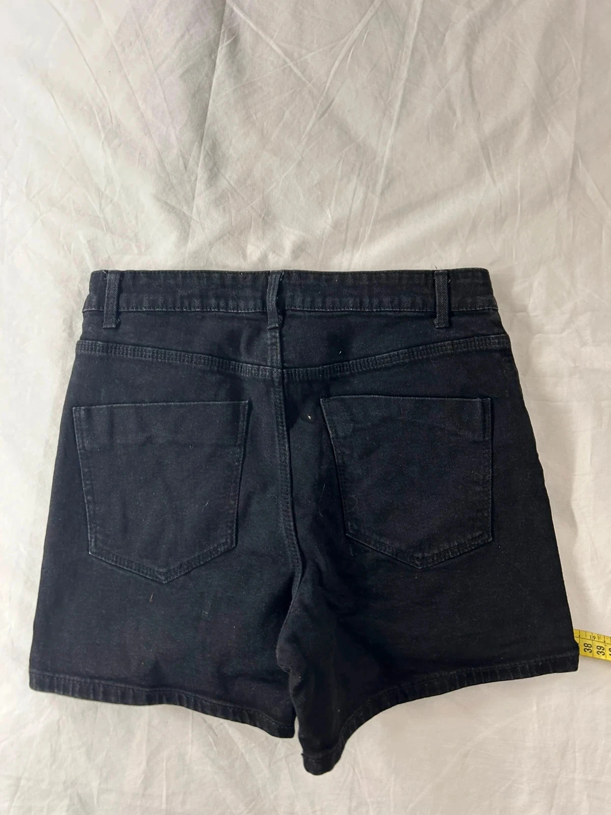 Black high-waisted Kiabi denim shorts – photo 7